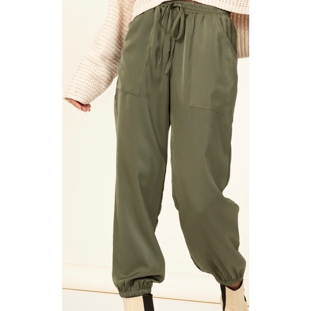 Jogger Pants, Drawstring, Chic, L (fits XL+), Green, Silky Soft❣️